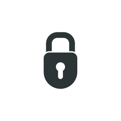 Vector sign of the lock symbol is isolated on a white background. lock icon color editable.