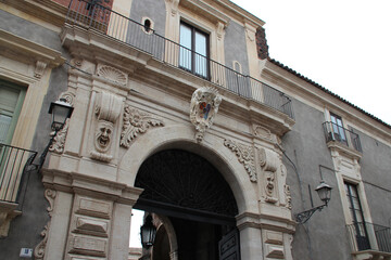 baroque palace (biscari) in catania in sicily in italy