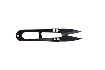 Stainless sewing scissors isolated on white background