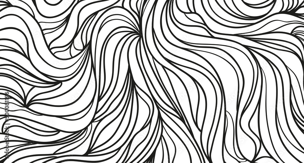 Wall mural chaos waved wallpaper. chaotic pattern. tangled texture with lines. background with stripes and wave