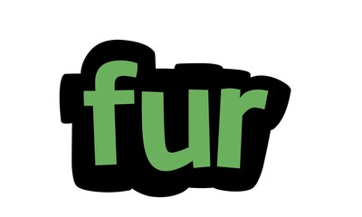FUR writing graffiti design on white background