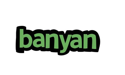 BANYAN writing graffiti design on white background