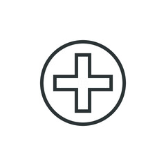 Vector sign of the plus symbol is isolated on a white background. plus icon color editable.