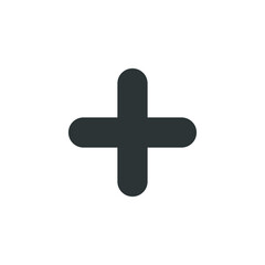 Vector sign of the plus symbol is isolated on a white background. plus icon color editable.