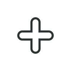 Vector sign of the plus symbol is isolated on a white background. plus icon color editable.