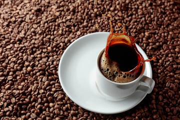 Black coffee with splashes.