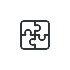 Vector sign of the puzzle symbol is isolated on a white background. puzzle icon color editable.