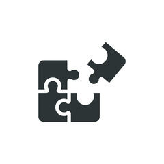Vector sign of the puzzle symbol is isolated on a white background. puzzle icon color editable.