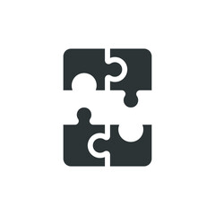 Vector sign of the puzzle symbol is isolated on a white background. puzzle icon color editable.