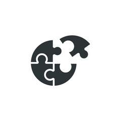 Vector sign of the puzzle symbol is isolated on a white background. puzzle icon color editable.