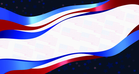 July 4th background, red and blue colors with white  center and copy space for text