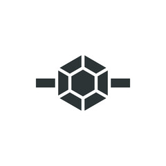 Vector sign of the Ring Diamond symbol is isolated on a white background. Ring Diamond icon color editable.