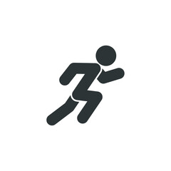 Vector sign of the run symbol is isolated on a white background. run icon color editable.