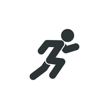 Vector Sign Of The Run Symbol Is Isolated On A White Background. Run Icon Color Editable.