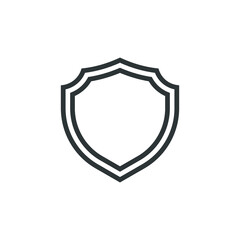 Vector sign of the shield symbol is isolated on a white background. shield icon color editable.