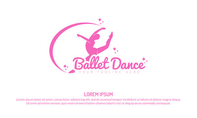 Fototapeta na wymiar Ballerina silhouette icon isolated on a white background. ballet dance logo in celebration of international dance day.