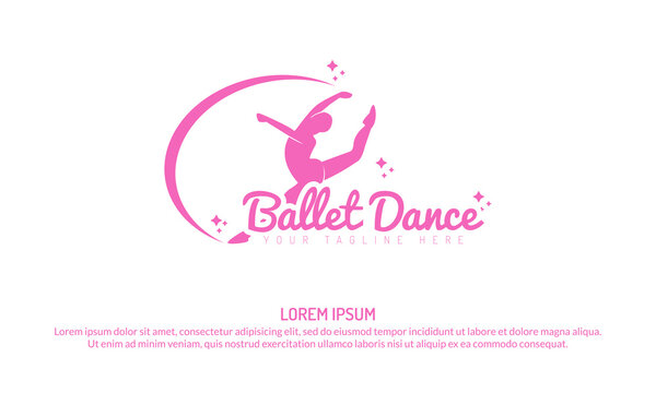 Ballerina silhouette icon isolated on a white background. ballet dance logo in celebration of international dance day.
