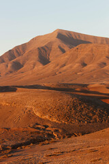 mountains of Lanzarote, volcanoes of Lanzarote with names written with rocks
