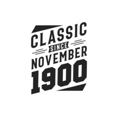 Born in November 1900 Retro Vintage Birthday, Classic Since November 1900