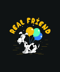 Pet Dog Real Friend T-shirt Design