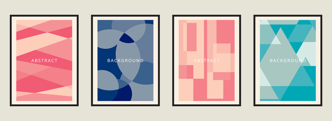 Social media banners with geometric artistic abstract, Vector illustration.