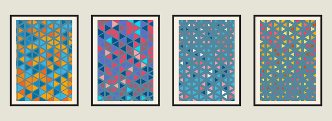Social media banners with geometric artistic abstract, Vector illustration.