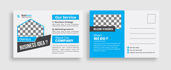 Corporate modern business postcard design template 