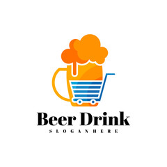 Beer Shop logo design vector, Creative Beer drink logo design Template Illustration