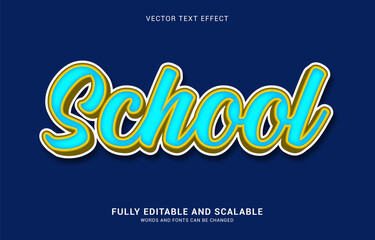 editable text effect, School style