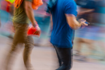 Person using phone, Motion blur