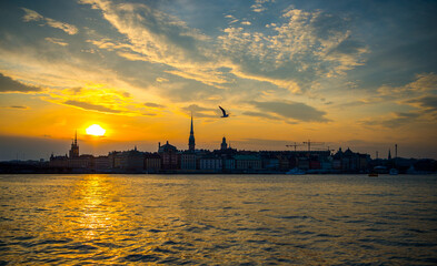 Sunset Old town Stockholm