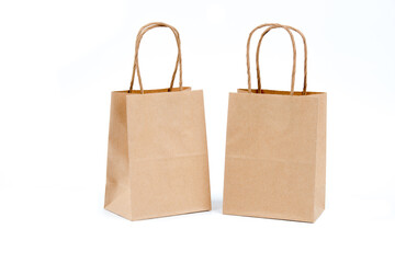 Paper bags isolated on white