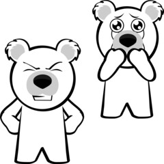 little chibi polar bear kid cartoon expression pack collection in vector format 