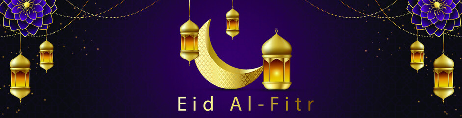 Eid Festive Vector Illustration Background. Eid Mubarak Banner Design. Elegant Wallpaper, banner , poster. Eid Al Fitr banner.