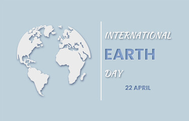 International Earth day in paper cut style. Isolated on white background. Support for environmental protection. April 22. Caring for nature.