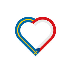 unity concept. heart ribbon icon of sweden and czechia flags. vector illustration isolated on white background