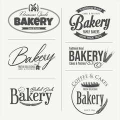 Bakery badges or labels retro design vector illustration