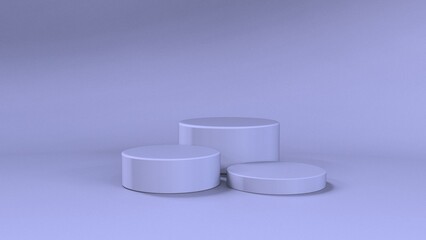 Violet podium 3d render product display stand blank studio cylinder shape minimal purple background