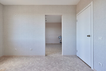 Typical finishing of an apartment in a new building. Real estate object.