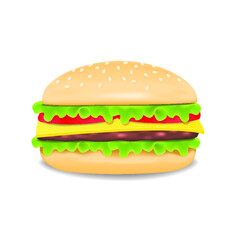 Fresh Burger isolated on a white background