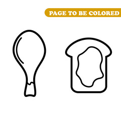 Coloring pages trendy illustration for kids. Hand drawn coloring book. One line coloring cartoon vector illustration.