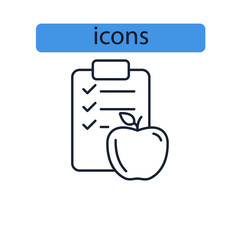 meal plan icons  symbol vector elements for infographic web
