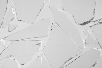 Fototapeta na wymiar Texture of broken glass close up.
