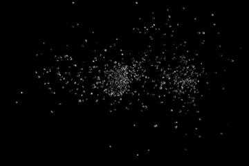 Sugar crystals on a black background.