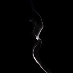 Smoke isolated on black background.