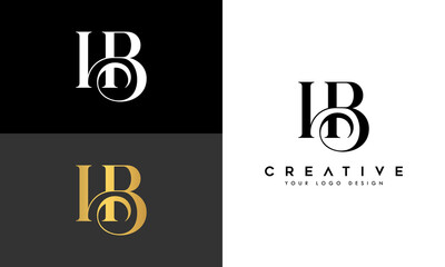 Creative BH, BH, initial monogram elegant vector logo template - obrazy, fototapety, plakaty