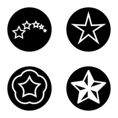 Stars1sg Flat Icon Set Isolated On White Background