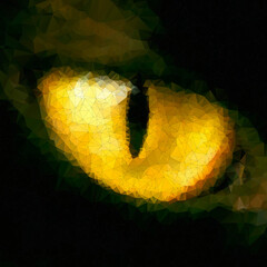 cat beautiful eye in geometric styling background artwork illustration poster - 500098189