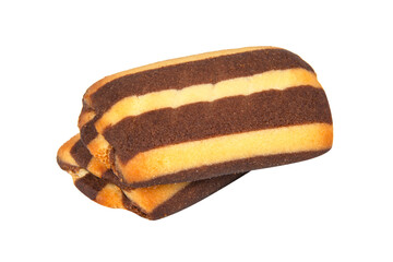 Striped cookies tasty choco isolated on the white background