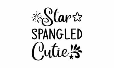  star spangled cutie Lettering design for greeting , Mouse Pads, Prints, Cards and Posters,banners, Mugs, Notebooks, Floor Pillows and T-shirt prints design 
